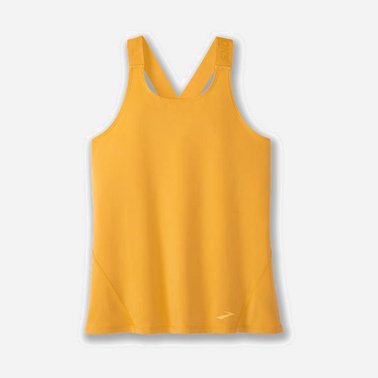 Brooks Women's Pick-Up Running Tank Top Singapore - Saffron/Orange (23146-HRTB)